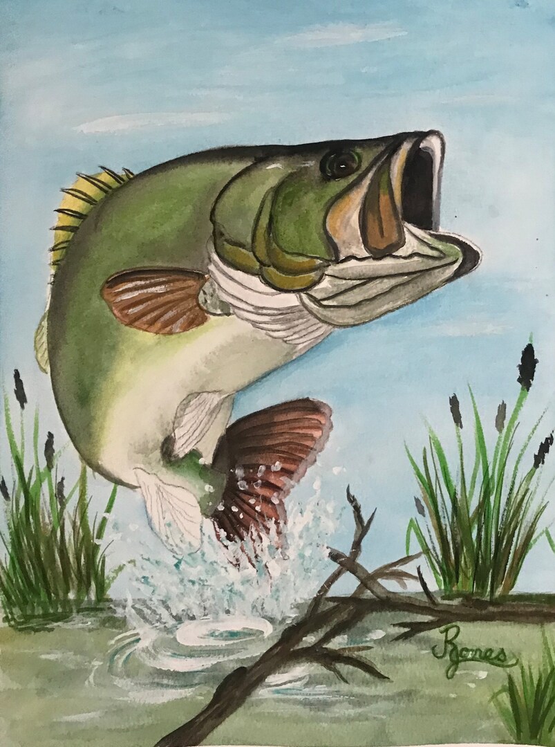 bass-fish-jumping-from-water-print-makerplace-by-michaels for Free Printable Bass Fish Pictures Bass Fish Jumping From Water Print | MakerPlace by Michaels for Free Printable Bass Fish Pictures